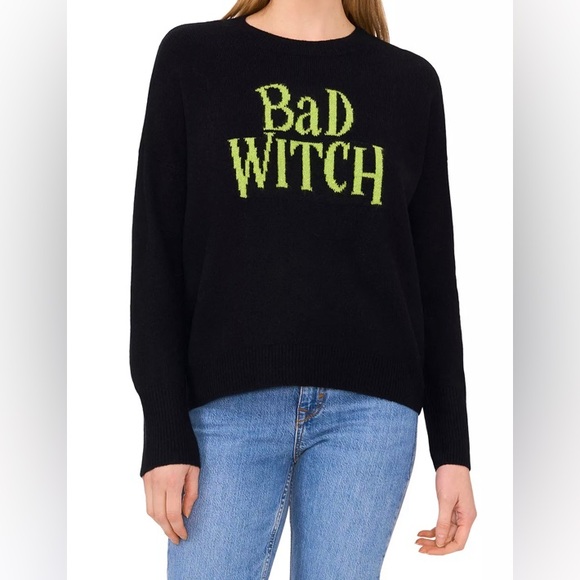 Vince Camuto Sweaters - Vince Camuto Bad Witch Black and Green Halloween Sweater Size XXL NWT